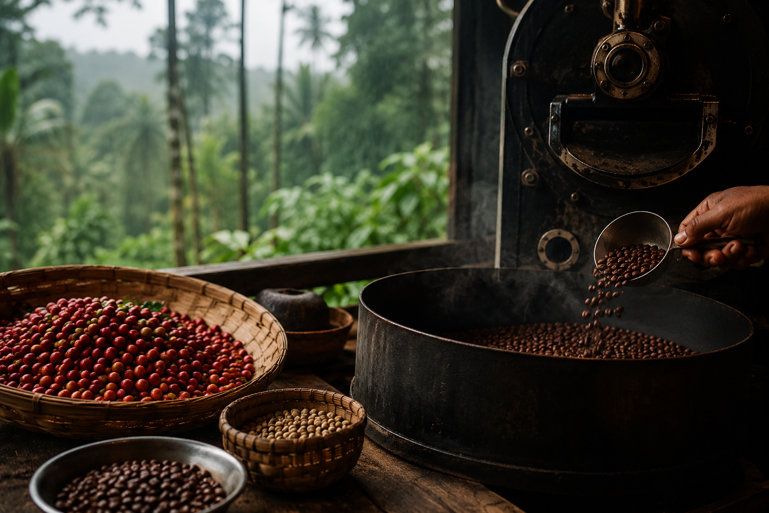 Crafting and roasting coffee beans