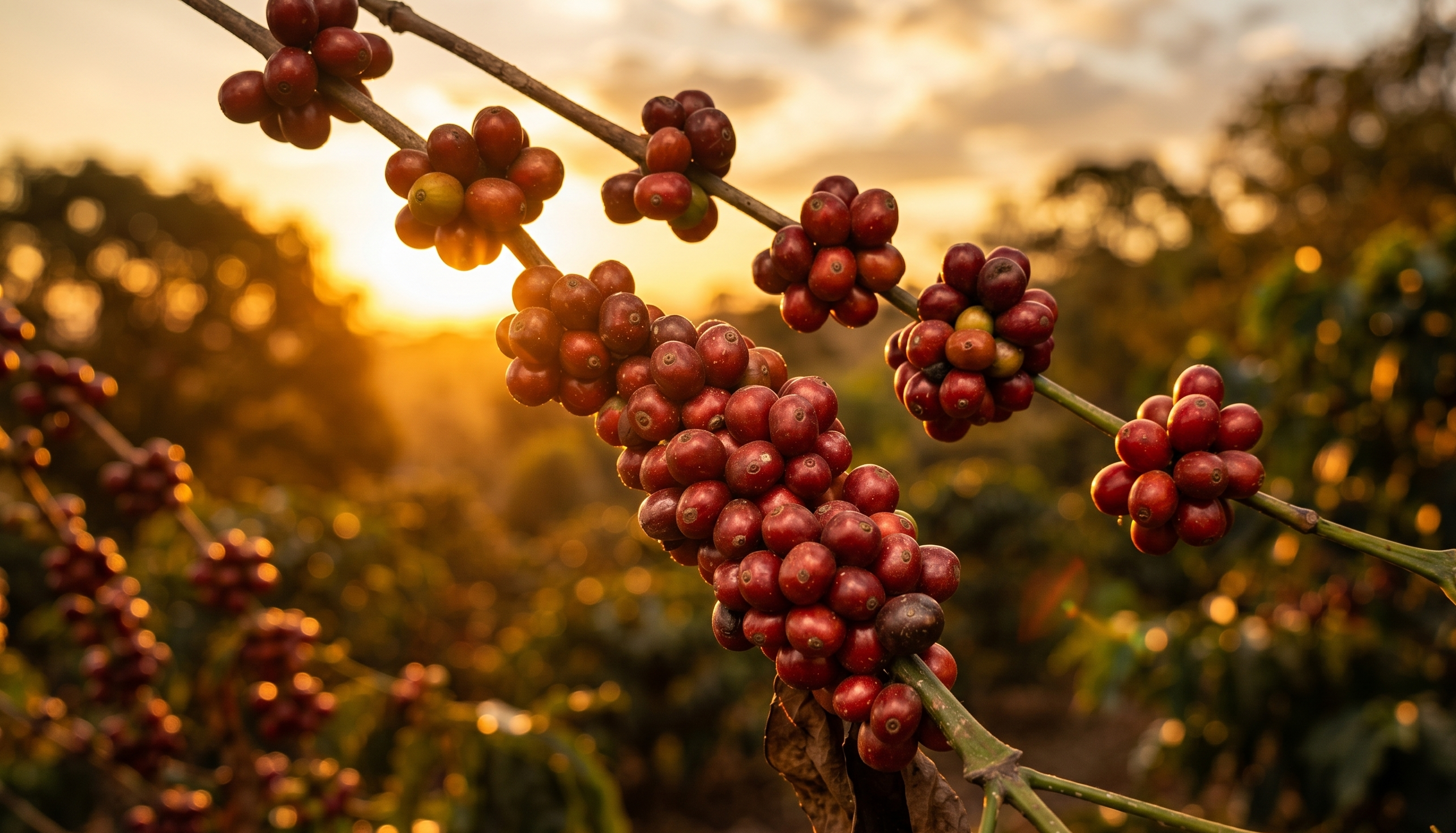 Coffee ripening in mountain mist